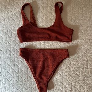 LA Hearts Ribbed Bikini Set